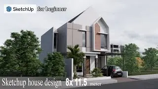 SketchUp house design ( 8.00 x 11.50 ) meter enscape render