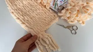 Alize Puffy Atkı Püskül Yapımı / Puffy İpten Örgü Modelleri / Loop Yarn Scarf