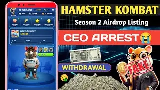 Hamster Kombat CEO Arrest 😭| Hamster Season 2 Airdrop 😱| $HMSTR Diamond 💎 Withdrawal New Update