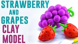 Making of 🍓strawberry and 🍇grapes | clay art | for kids
