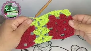 Base flor rasteira em crochê