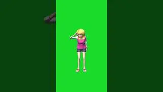Girl look pose on Green screen background #animation #animatedcartoon