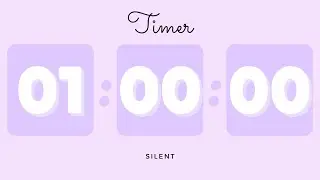 🪻 1 Hour Silent Timer with Cute Ending Alarm | Pastel Purple Timer