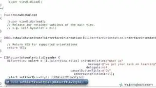 Learn Xcode 4 2 Tutorial iOS iPad iPhone 1 12 UIAlertView with Buttons pt3