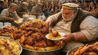 -5°C EXTREME MORNING GIANT PILAF 😱 ASIA’S BIGGEST UZBEK MEAT PILAF | STREET FOOD MASTER COOKING