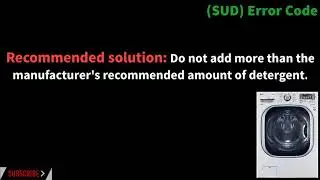 SUD error code, washing machine error code SUD, how to fix washing machine error code SUD