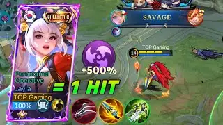 NEW META!! TOP GLOBAL LAYLA FULL DAMAGE 1 HIT BUILD 2025!!💀 (must try!) - MLBB