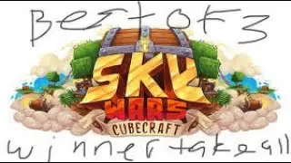 Best of 3 winner take all (against my friend in cube-craft sky wars) #gaming #minecraft #viral