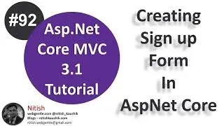 (#92) Design a registration (Signup) page in asp.net core | Asp.Net Core tutorial