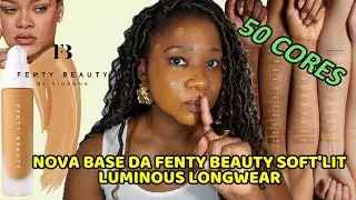 TESTEI BASE DA FENTY BEAUTY SOFT LIT LUMINOUS LONGWEA |COR 400 + RESENHA DETALHADA  | EM PELE NEGRA