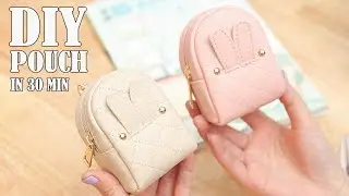 DIY LOVELY POUCH BAG // Zipper Purse Bag Tutorial PU Lather Design