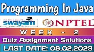 NPTEL PROGRAMMING IN JAVA WEEK 2 ASSIGNMENT ANSWERS | 2023