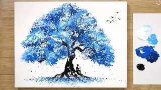 Traveler / Blue Tree Painting Technique / Art Hacks