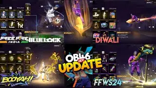 OB46 UPDATE ALL UPCOMING 10+ THEME ITEMS PREVIEW || FF X BLUELOCK || FREE FIRE 🇮🇳