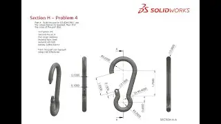 Solidworks CSWA Exam Practice | PART MODELLING | Section H - 4