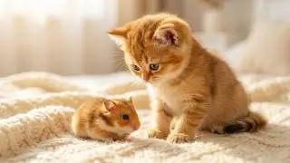 "What's your name?" - kitten meets hamster
