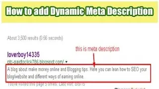 How to add Dynamic Meta Description in blogger | SEO Training Course Online