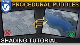 V-Ray | Procedural WATER PUDDLES Shader