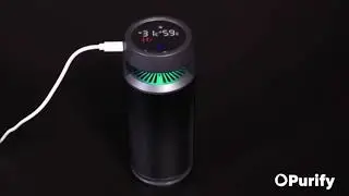 Purificador de Aire Interior de Auto con Luz Ambiental - HEPA 13 + Ionizador