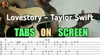 Lovestory - Taylor Swift Guitar Fingerstyle (Tabs on Screen)