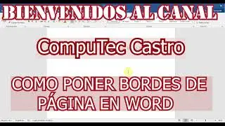 Cómo PONER BORDES de PAGINA en WORD - MICROSOFT OFFICE