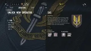 Rainbow Six Siege - Unlocking All SAS Operators