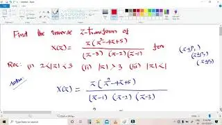 Inverse z-transform using partial Fraction Method prob #2
