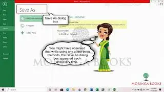 How to Save a Workbook in MS Excel 2013 in Windows 10