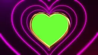 Green Heart Animated boarder frame Animation effects HD footages | chroma key heart animation effect