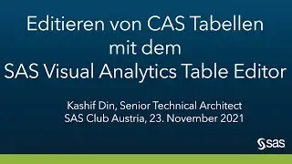 Editieren von CAS Tabellen mit dem SAS Visual Analytics Table Editor