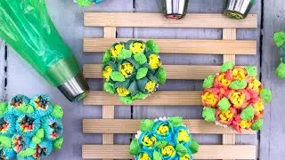 How to make more than one color of butter cream for Russian Piping Nozzles!! | BakeBerry