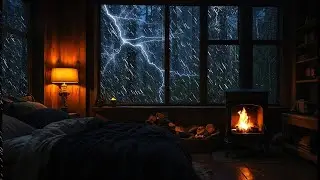 Night and Cozy in Cabin Room | Get Relaxation and Fall Asleep with Relaxing Rain SoundsReg 11