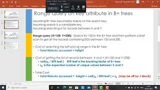 Lecture Query Processing and Optimization:  using B+ trees for Range queries