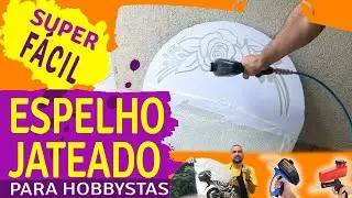 Espelho Jateado super fácil usando pistola de jato de areia para hobbystas e iniciantes
