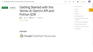 Qwiklabs | Getting Started with the Vertex AI Gemini API and Python SDK [GSP1209]