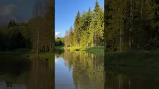 На рыбалке. Живописный водоем.