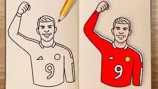 How to draw and colour! RASMUS HOJLUND (step-by-step)