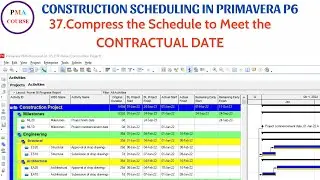 37. Scheduling in Primavera P6 || Compress the Schedule to meet the CONTRACTUAL DATE