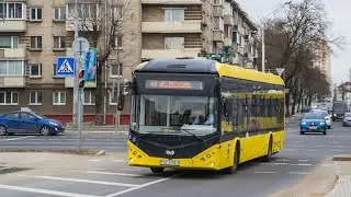 Минск. Поездка на электробусе БКМ Е321 госномер АС 5778-7 маршрут 45