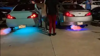 G35s Takeover a Meet With a Insane Two Step Battle (Massive Flames‼️)