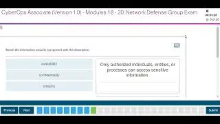 Modules 18 - 20 Network Defense Group Exam - CyberOps 1.0