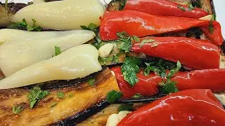 Баклажаны с перцем  в маринаде.Консервац🍆🌶🍆