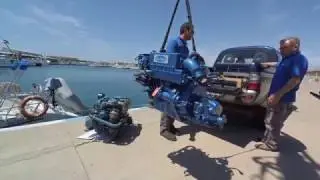 Remotorización de un velero, como se cambia el motor de un barco paso a paso.