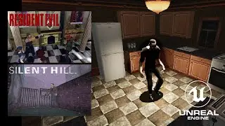 UE4 PS1 Style Game - Fixed Camera Test (R Evil / S Hill Camera Style) ( Old School Horror Game )