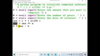 Python program on Compound Interest