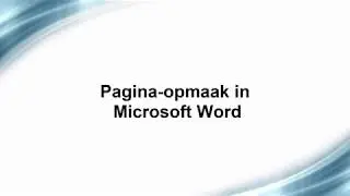 Eenvoudige pagina-opmaak in Microsoft Word 2019