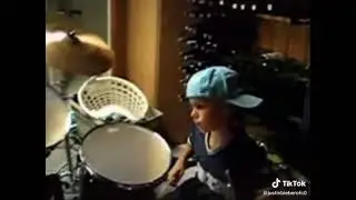 Little Justin showing us his drum skills.