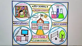 my dream school Drawing Competition//mo Swapnara bidyalaya Poster Drawing Idea//sisu suravi Drawing
