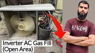 How to put R410a gas in AC by opening the cover and keeping it outside | In Urdu/Hindi