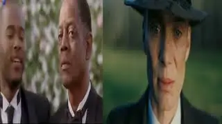 A side by side scene from The Strange Things About The Johnson's and Oppenheimer